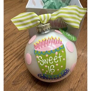 Coton Colors Large Ornament "Sweet 16" Round Handcrafted Christmas ornament